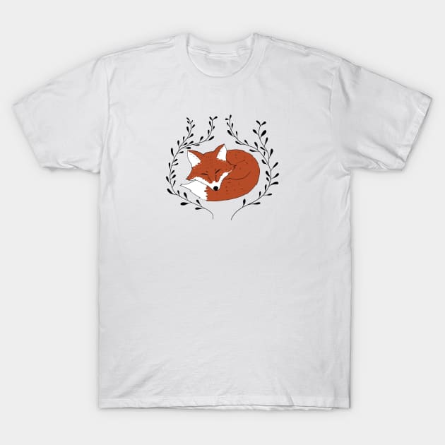 Sleeping fox T-Shirt by WhiteRave